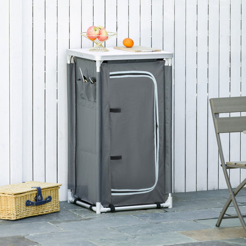 Rootz Camping Cabinet - Gray - Aluminium, Fabric - 23.62 cm x 19.68 cm x 41.14 cm