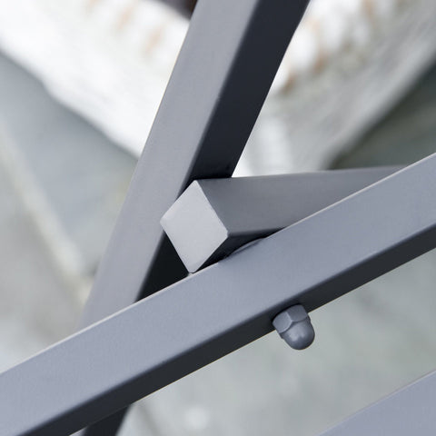 Rootz Double Armchair with Table Garden - Gray - Steel - 55.51 cm x 23.62 cm x 34.45 cm