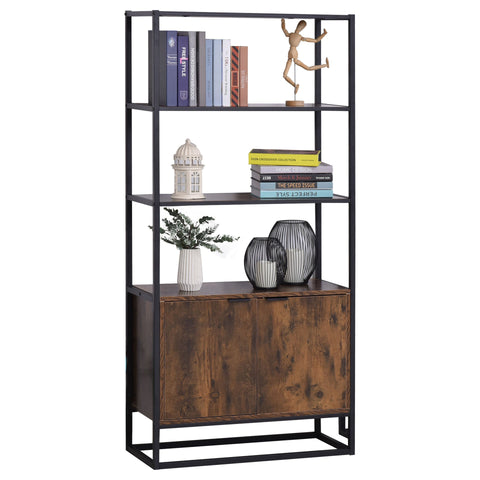 Rootz Boekenplank Staande Plank - Rustiek Bruin - Spaanplaat, Metaal - 29.92 cm x 12.99 cm x 63.98 cm