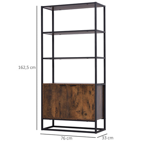 Rootz Boekenplank Staande Plank - Rustiek Bruin - Spaanplaat, Metaal - 29.92 cm x 12.99 cm x 63.98 cm