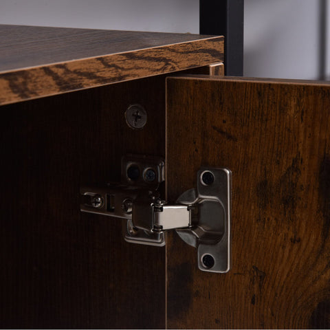 Rootz Boekenplank Staande Plank - Rustiek Bruin - Spaanplaat, Metaal - 29.92 cm x 12.99 cm x 63.98 cm