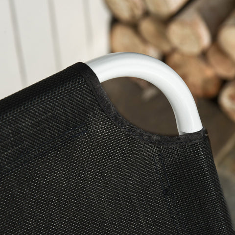 Rootz faltbarer Strandstuhl – Schwarz – Metall, Netz – 62,99 cm x 25,98 cm x 31,5 cm