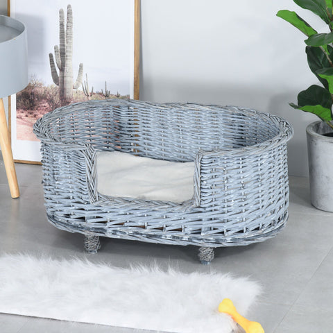 Rootz Animal Sofa – Grau – Korbgeflecht, Plüsch, PP-Baumwolle – 27,95 cm x 15,75 cm x 12,2 cm