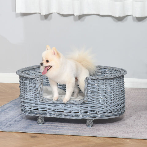 Rootz Animal Sofa – Grau – Korbgeflecht, Plüsch, PP-Baumwolle – 27,95 cm x 15,75 cm x 12,2 cm