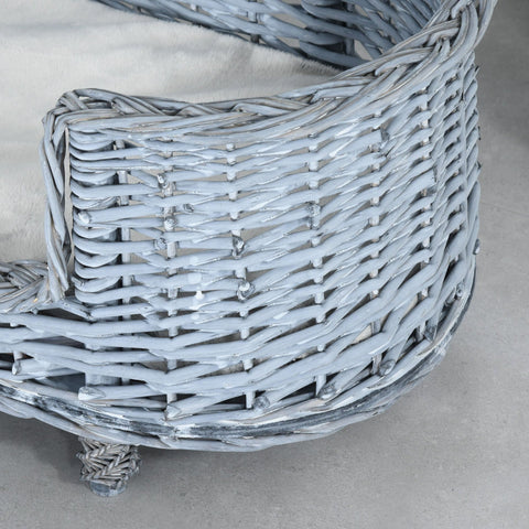 Rootz Animal Sofa – Grau – Korbgeflecht, Plüsch, PP-Baumwolle – 27,95 cm x 15,75 cm x 12,2 cm