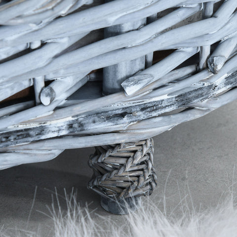 Rootz Animal Sofa – Grau – Korbgeflecht, Plüsch, PP-Baumwolle – 27,95 cm x 15,75 cm x 12,2 cm