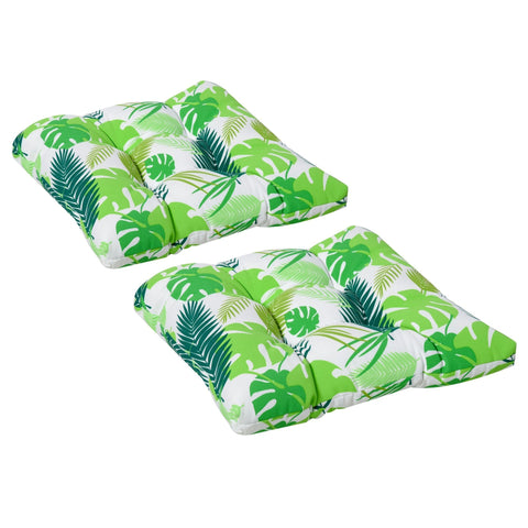 Rootz Set Of 2 Seat Cushions - Green - Polyester, Pp - 19.68 cm x 17.71 cm x 3.14 cm