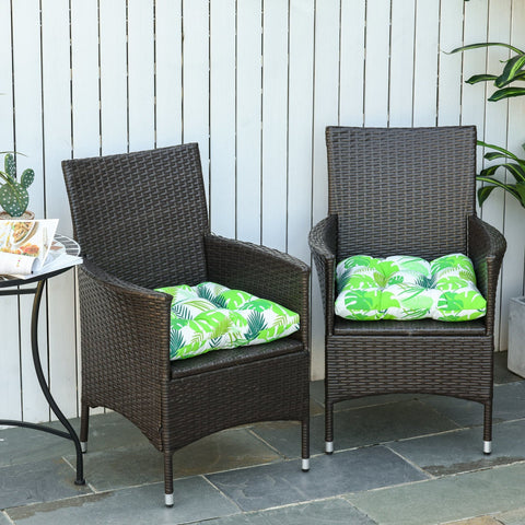 Rootz Set Of 2 Seat Cushions - Green - Polyester, Pp - 19.68 cm x 17.71 cm x 3.14 cm