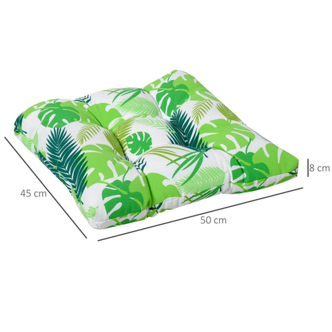 Rootz Set Of 2 Seat Cushions - Green - Polyester, Pp - 19.68 cm x 17.71 cm x 3.14 cm