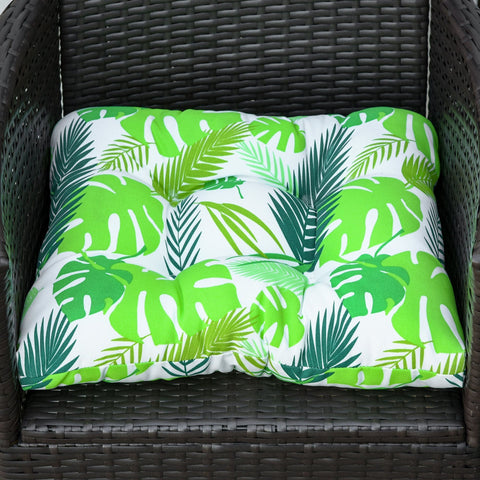 Rootz Set Of 2 Seat Cushions - Green - Polyester, Pp - 19.68 cm x 17.71 cm x 3.14 cm