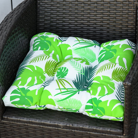Rootz Set Of 2 Seat Cushions - Green - Polyester, Pp - 19.68 cm x 17.71 cm x 3.14 cm