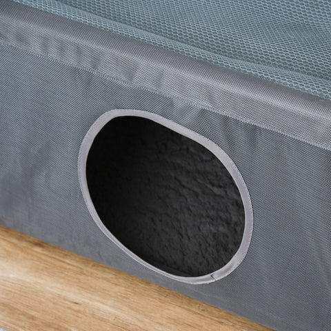 Rootz Outdoor Kattenhuis Met Terras - Wit, Grijs - Canvas, Mdf - 18.9 cm x 14.76 cm x 19.69 cm