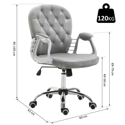 Rootz Swivel Chair - Gray - Velvet, Foam, Nylon - 23.42 cm x 23.81 cm x 37.4 cm