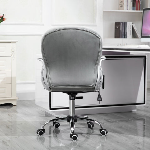 Rootz Swivel Chair - Gray - Velvet, Foam, Nylon - 23.42 cm x 23.81 cm x 37.4 cm