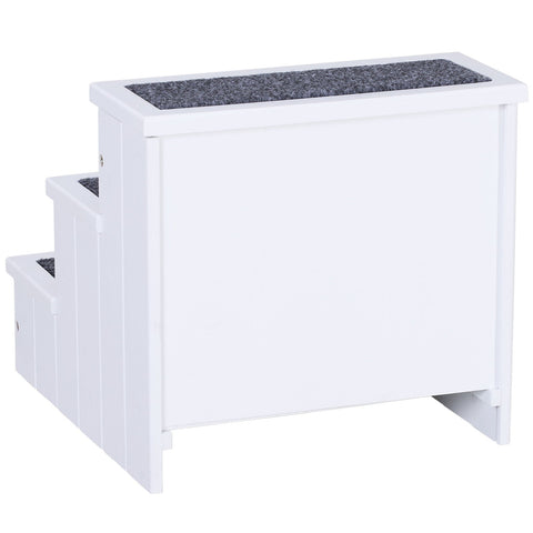 Rootz Hundetreppe – Wit – Dennenhout, Nadelfilz – 15,94 cm x 17,51 cm x 14,96 cm