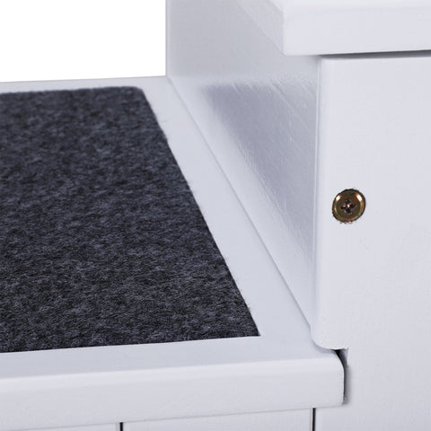 Rootz Hundetreppe – Wit – Dennenhout, Nadelfilz – 15,94 cm x 17,51 cm x 14,96 cm