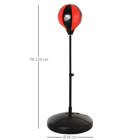 Rootz Boksbal Set - Zwart, Rood - Pp, Staal, Pvc - 14.96 cm x 14.96 cm x 47.24 cm