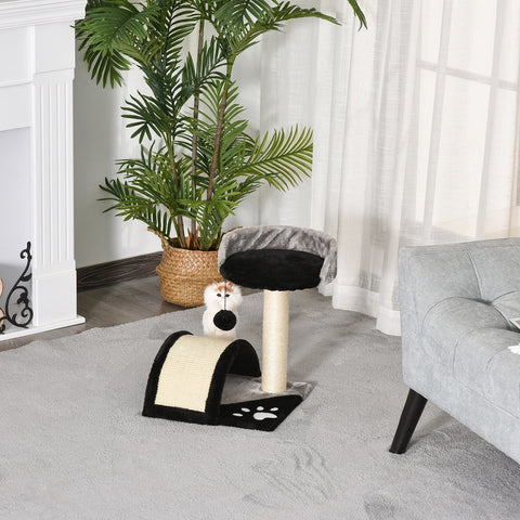 Rootz Scratching Post With Play Balls - Beige - Chipboard, Plush, Sisal - 14.17 cm x 14.17 cm x 17.32 cm