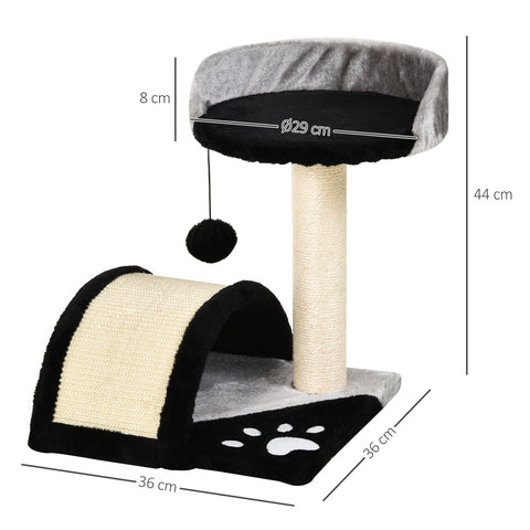 Rootz Scratching Post With Play Balls - Beige - Chipboard, Plush, Sisal - 14.17 cm x 14.17 cm x 17.32 cm