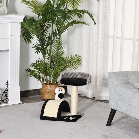 Rootz Scratching Post With Play Balls - Beige - Chipboard, Plush, Sisal - 14.17 cm x 14.17 cm x 17.32 cm