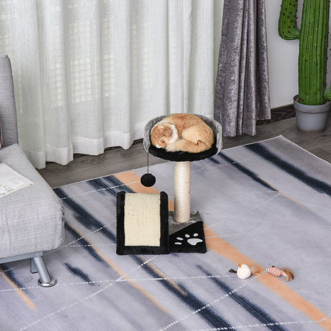 Rootz Scratching Post With Play Balls - Beige - Chipboard, Plush, Sisal - 14.17 cm x 14.17 cm x 17.32 cm