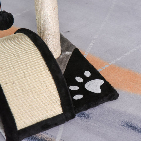 Rootz Scratching Post With Play Balls - Beige - Chipboard, Plush, Sisal - 14.17 cm x 14.17 cm x 17.32 cm