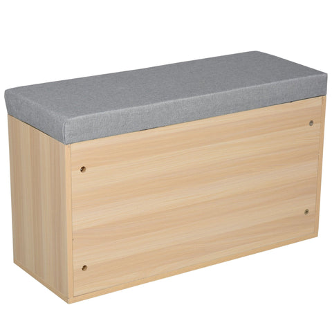 Rootz Schoenenbank - Naturel, Grijs - Spaanplaat, Mdf, Schuim - 31,49 cm x 11,81 cm x 18,89 cm