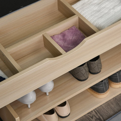 Rootz Schoenenbank - Naturel, Grijs - Spaanplaat, Mdf, Schuim - 31,49 cm x 11,81 cm x 18,89 cm