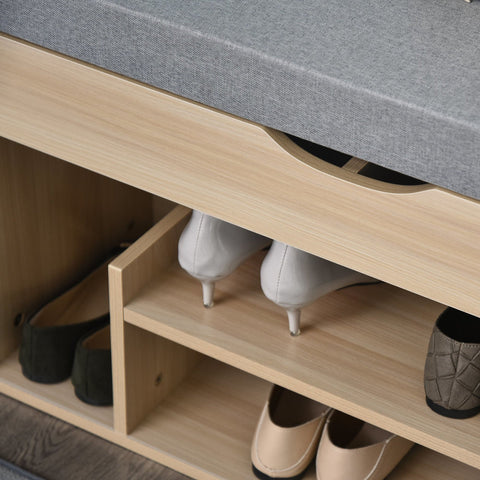 Rootz Schoenenbank - Naturel, Grijs - Spaanplaat, Mdf, Schuim - 31,49 cm x 11,81 cm x 18,89 cm