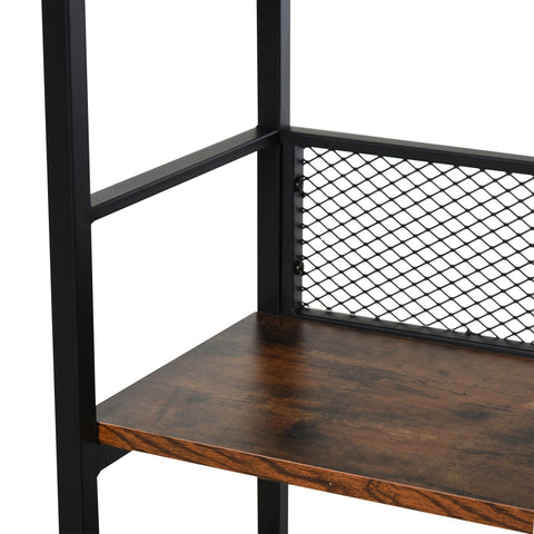 Rootz Standing Shelf Bookcase - Brown, Black - Engineered Wood, Steel - 39.37cm x 12.59cm x 36.22cm
