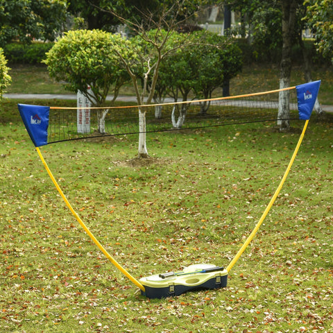 Rootz Badminton Net With Stand - Yellow, Blue - Plastic - 110.23 cm x 12.99 cm x 61.81 cm
