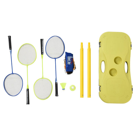 Rootz Badminton Net With Stand - Yellow, Blue - Plastic - 110.23 cm x 12.99 cm x 61.81 cm
