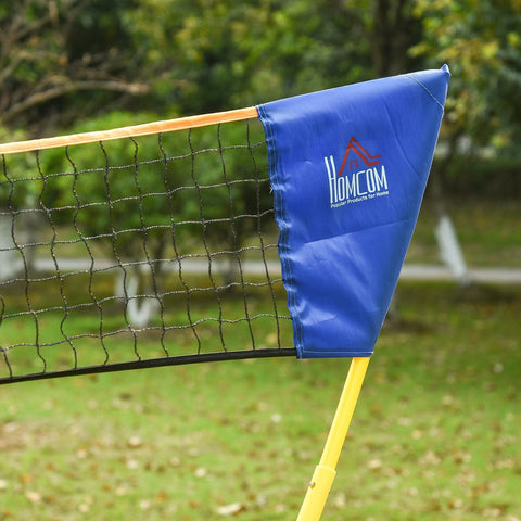 Rootz Badminton Net With Stand - Yellow, Blue - Plastic - 110.23 cm x 12.99 cm x 61.81 cm
