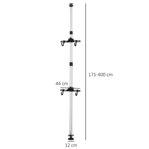 Rootz Fietshouder - Zilver - Aluminiumlegering, IJzer, Nylon - 4.72cm x 4.72cm x 157.48cm