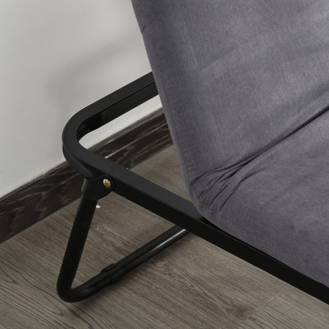 Rootz Foldable Guest Bed 2-in-1 - Gray - Polyester, Steel, Foam - 75.59 cm x 26.77 cm x 14.56 cm