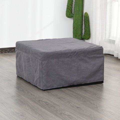 Rootz Foldable Guest Bed 2-in-1 - Gray - Polyester, Steel, Foam - 75.59 cm x 26.77 cm x 14.56 cm