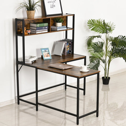 Rootz Corner Desk - Black - Chipboard, Metal - 55.11 cm x 49.21 cm x 58.66 cm