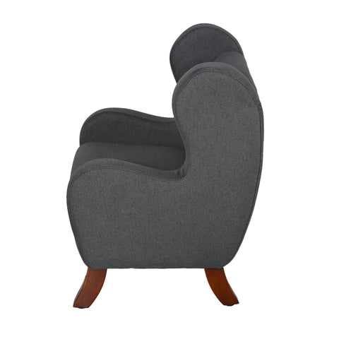 Rootz High Chair - Gray - Linen, Foam, Rubber Wood - 17.91 cm x 16.92 cm x 22.04 cm