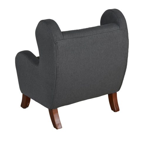 Rootz High Chair - Gray - Linen, Foam, Rubber Wood - 17.91 cm x 16.92 cm x 22.04 cm