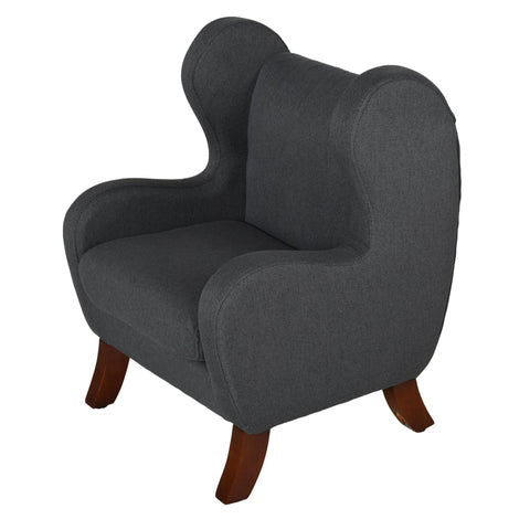 Rootz High Chair - Gray - Linen, Foam, Rubber Wood - 17.91 cm x 16.92 cm x 22.04 cm