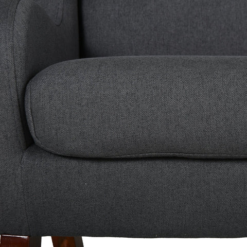 Rootz High Chair - Gray - Linen, Foam, Rubber Wood - 17.91 cm x 16.92 cm x 22.04 cm