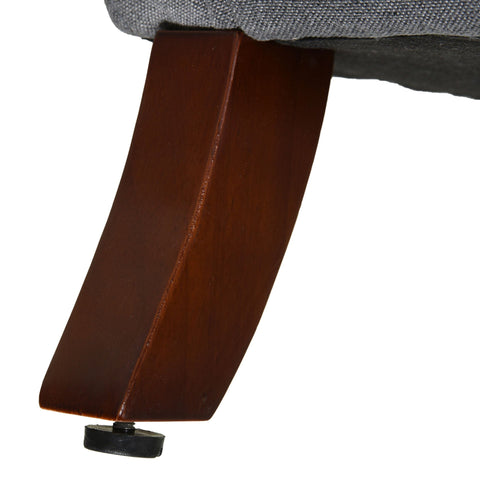 Rootz High Chair - Gray - Linen, Foam, Rubber Wood - 17.91 cm x 16.92 cm x 22.04 cm