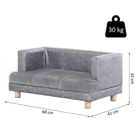 Rootz Hundebank – Grau – Holz, Leder, Schaumstoff – 26,77 cm x 16,14 cm x 12,59 cm