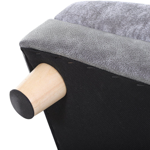 Rootz Hundebank – Grau – Holz, Leder, Schaumstoff – 26,77 cm x 16,14 cm x 12,59 cm