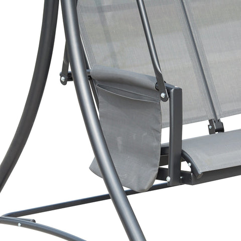 Rootz Swing 3-Sitzer – Grau – Metall, Aluminium, Polyester – 77,16 cm x 50,39 cm x 67,71 cm