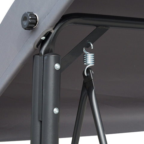 Rootz Swing 3-Sitzer – Grau – Metall, Aluminium, Polyester – 77,16 cm x 50,39 cm x 67,71 cm