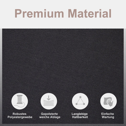 Rootz Bench Pad Set - Grijs - Polyester, Schuim - 47.24 cm x 19.68 cm x 1.96 cm