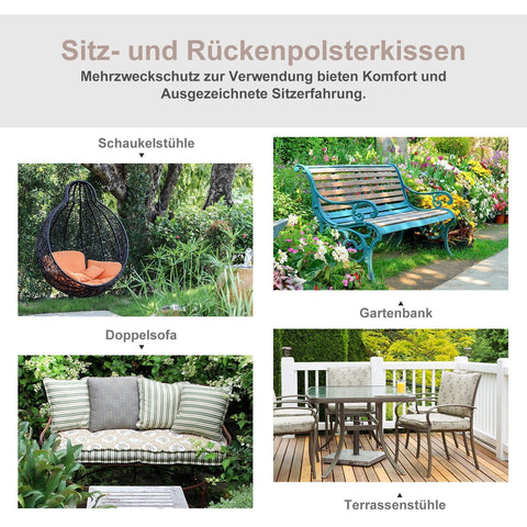 Rootz Bench Pad Set - Grijs - Polyester, Schuim - 47.24 cm x 19.68 cm x 1.96 cm