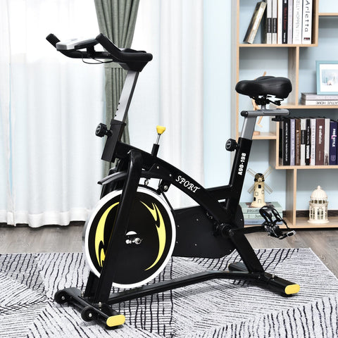 Rootz Spinning Bike Exercise - Black - Steel, Abs - 47.24cm x 18.5cm x 46.03cm