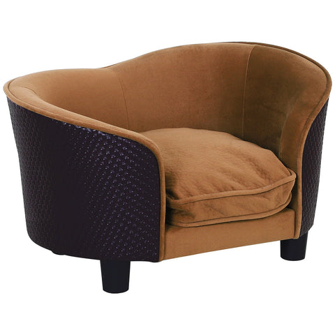 Rootz Hundesofa – Braun – Tannenholz, Baumwolle, Pu – 27,56 cm x 18,89 cm x 15,75 cm